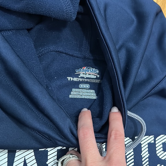 PATRIOTS ✨ 🏈 Women’s Funnel Neck Hoodie Fleece Sweatshirt Medium NFL - Picture 4 of 6